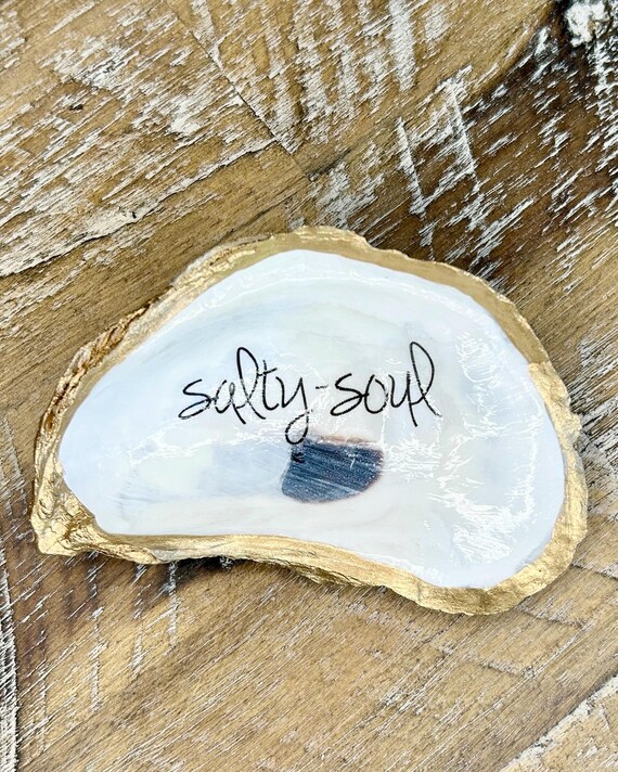Jewelry Trinket Dish Oyster Shell Salty Soul UK