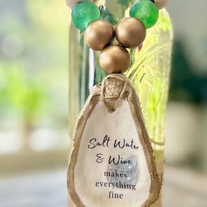 Wine Bottle Charm Oyster Shell / Salt Water and Wine…