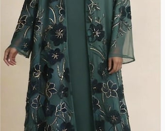 shimmery Abaya Set with Matching Scarf – Elegant Modest Wear