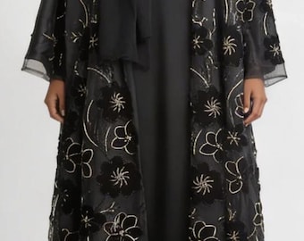 shimmery Abaya Set with Matching Scarf – Elegant Modest Wear