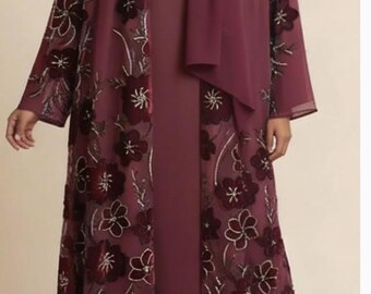 shimmery Abaya Set with Matching Scarf – Elegant Modest Wear