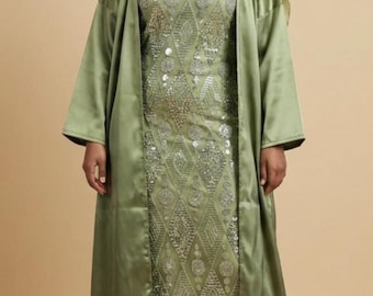 shimmery Abaya Set with Matching Scarf – Elegant Modest Wear