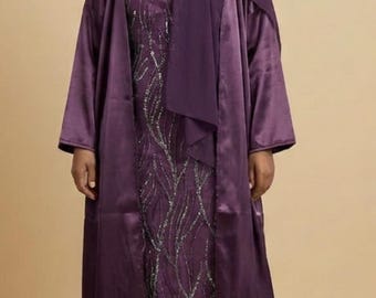 shimmery Abaya Set with Matching Scarf – Elegant Modest Wear