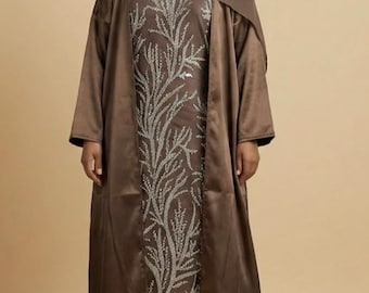 shimmery Abaya Set with Matching Scarf – Elegant Modest Wear