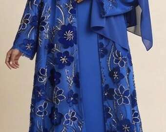 shimmery Abaya Set with Matching Scarf – Elegant Modest Wear