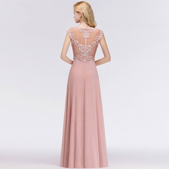 Dusky pink hotsell evening dress