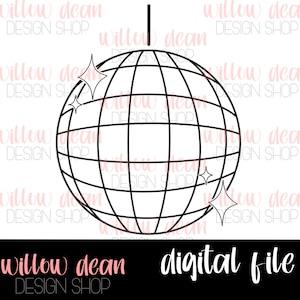 Disco Ball Cut File, Disco, Groovy File, Digital Download