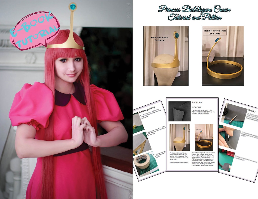 Princess Bubblegum Crown tutorial and Pattern Etsy New Zealand