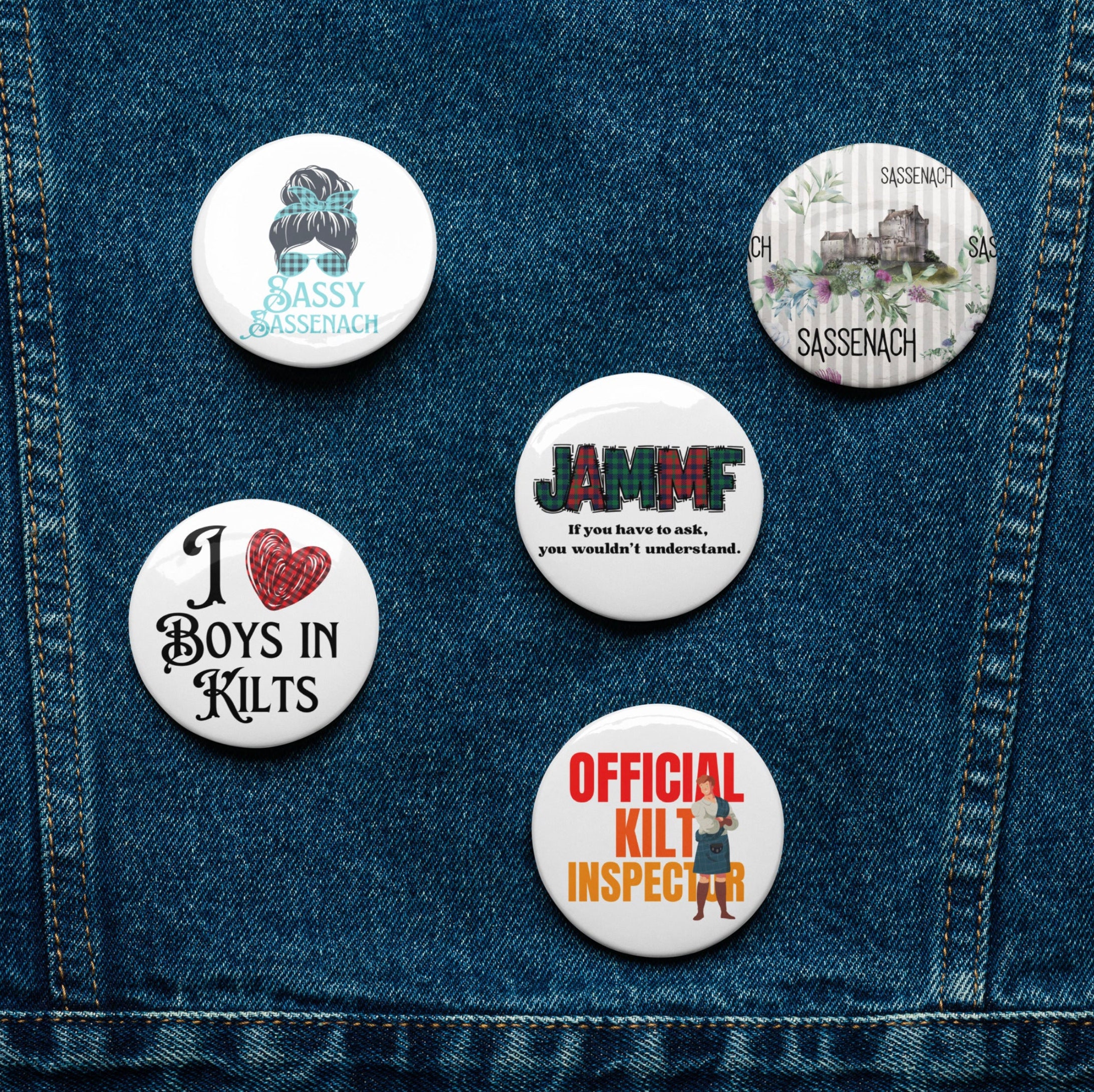 Click For Merch Button Outlander Set of 5 Pin Buttons, Outlander Buttons, Outlander Merch ...