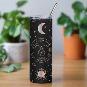 Copo de aço inoxidável Taurus Zodiac 20oz, presente de astrologia Taurus, copo Taurus, presente de aniversário de maio, utensílios para bebidas do zodíaco