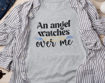 T-shirt Un ange qui veille sur moi, T-shirt pour perte de grossesse, T-shirt pour perte de bébé, Cadeau ange pour maman, T-shirt commémoratif, Cadeau de fausse couche, Cadeau de condoléances