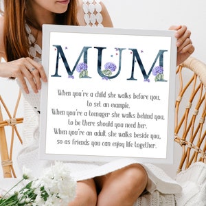 Mum Poem Wall Art | Mother&#39;s Day Gift | Gift For Mom | Poem For Mum