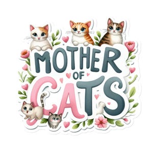 Mother of Cats Magnet, Cat Mom Magnet, Gift for Cat Mom, Housewarming Gifts, Kitchen Decor