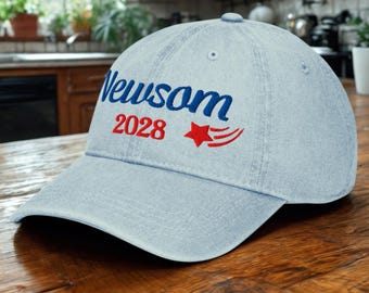 Embroidered Gavin Newsom 2028 Hat – Democrats Unite Baseball Cap, Election Supporter Gift, Political Rally & Campaign Merch