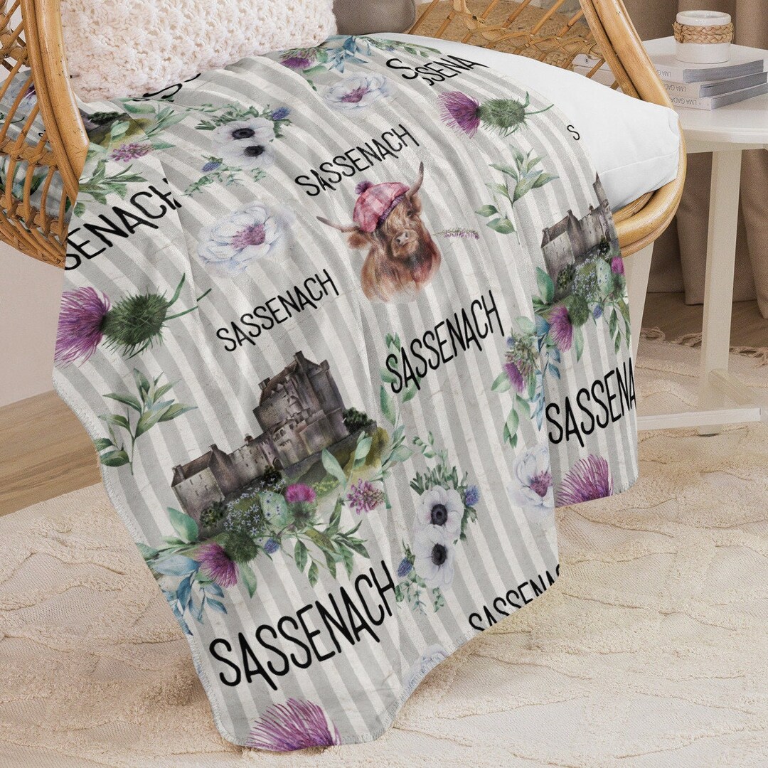 Sassenach Sherpa Blanket, Outlander Fan Gift, Cozy Scottish Highlander ...