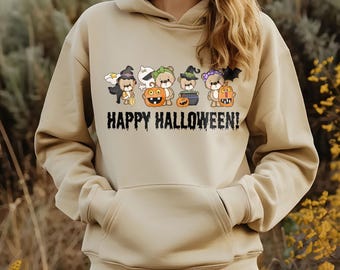Halloween Hoodie, Trick Or Treat Hoodie, Halloween Sweatshirt, Spooky Hoodie, Cute Halloween Bears Hoodie, Halloween Gift, Fall Sweatshirt