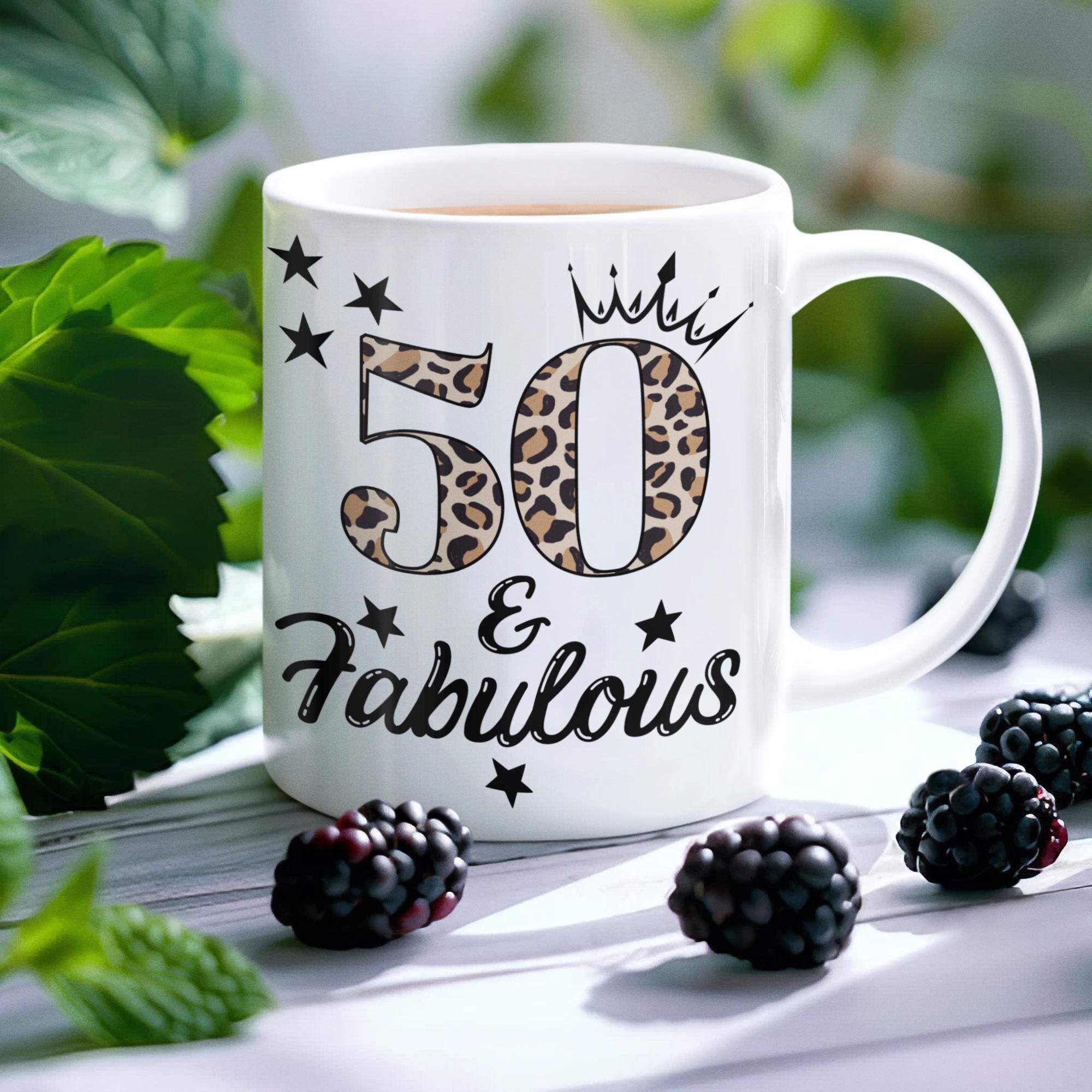 50 & Fabulous White Glossy Mug, 50th Birthday Gift, Fiftieth Birthday Coffee  Cup, Gift for 50th Birthday - Etsy