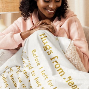 Memorial Gift | In Loving Memory gift | Hugs from Heaven Poem Sherpa blanket, Condolence Gift, Bereavement Gift, Remembrance Gift