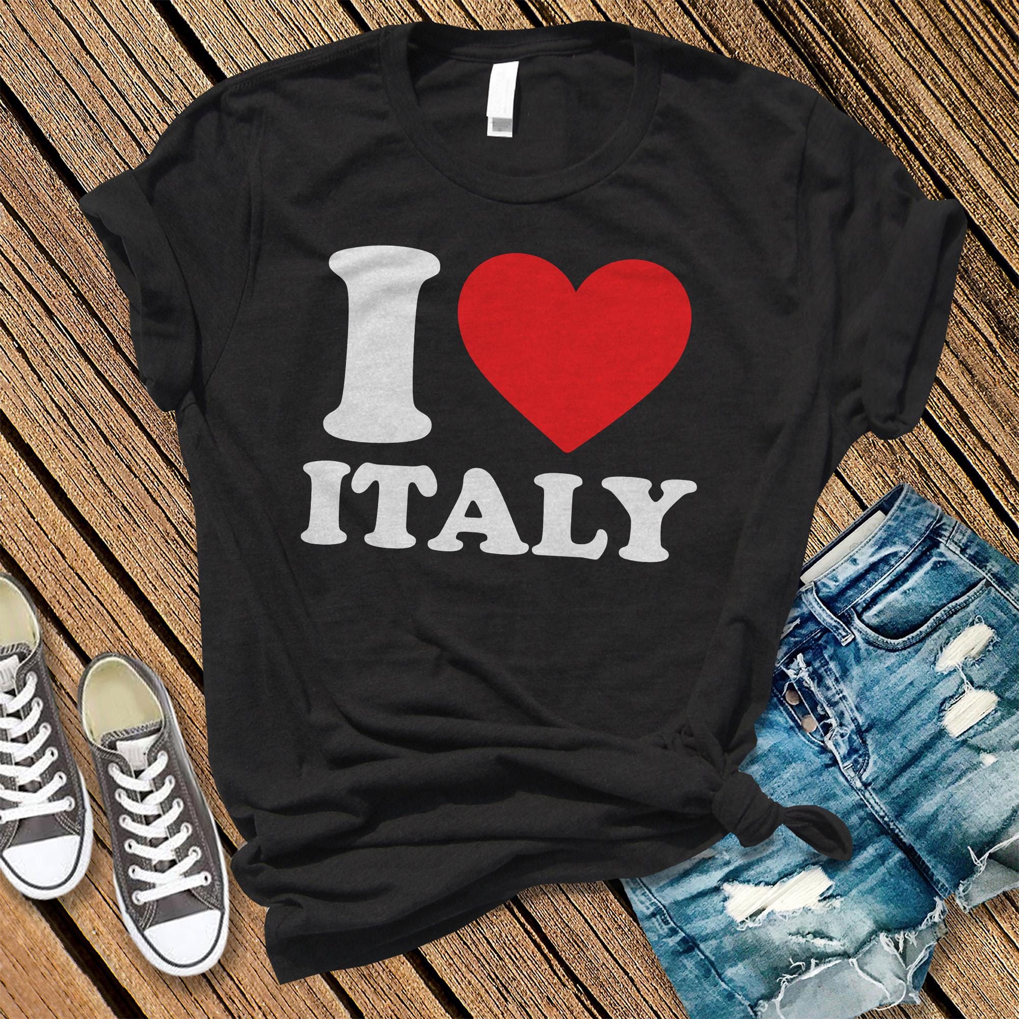 I Love Italy Tシャツ、イタリアのプライドTシャツ、イタリア系 