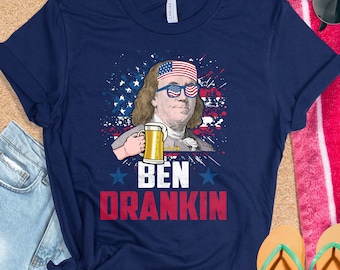 Camiseta Ben Drankin / Camiseta del 4 de julio / Camiseta divertida del 4 de julio / Camiseta del 4 de julio / Camiseta patriótica