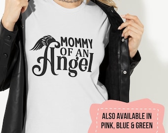Camiseta "Mamá de un ángel", camiseta "Pérdida del embarazo", camiseta "Pérdida de un hijo", regalo de condolencias, camiseta conmemorativa para mamás, regalo de duelo, regalo de condolencias
