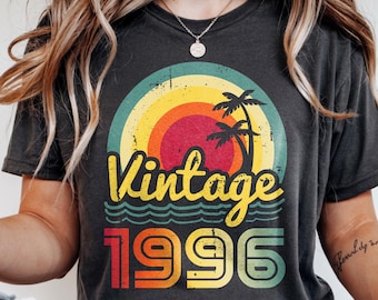 Vintage 1996 Shirt, lustiges Geburtstagsgeschenk für Männer Frauen, Retro Feier T-Shirt, Neunziger Jahre Stil, 30
