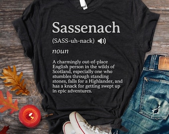 Camiseta con la definición de Sassenach, camiseta de herencia escocesa inspirada en Outlander para fans, viajeros y amantes de la lectura, camiseta de Claire Fraser