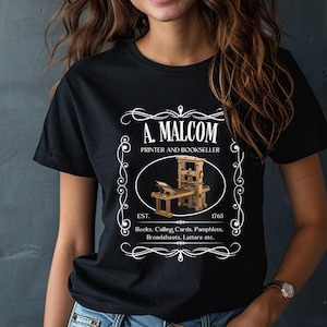 A. Malcolm Printer and Bookseller, Sassenach Tshirt, Outlander Inspired Merch, Jamie Fraser Shirt