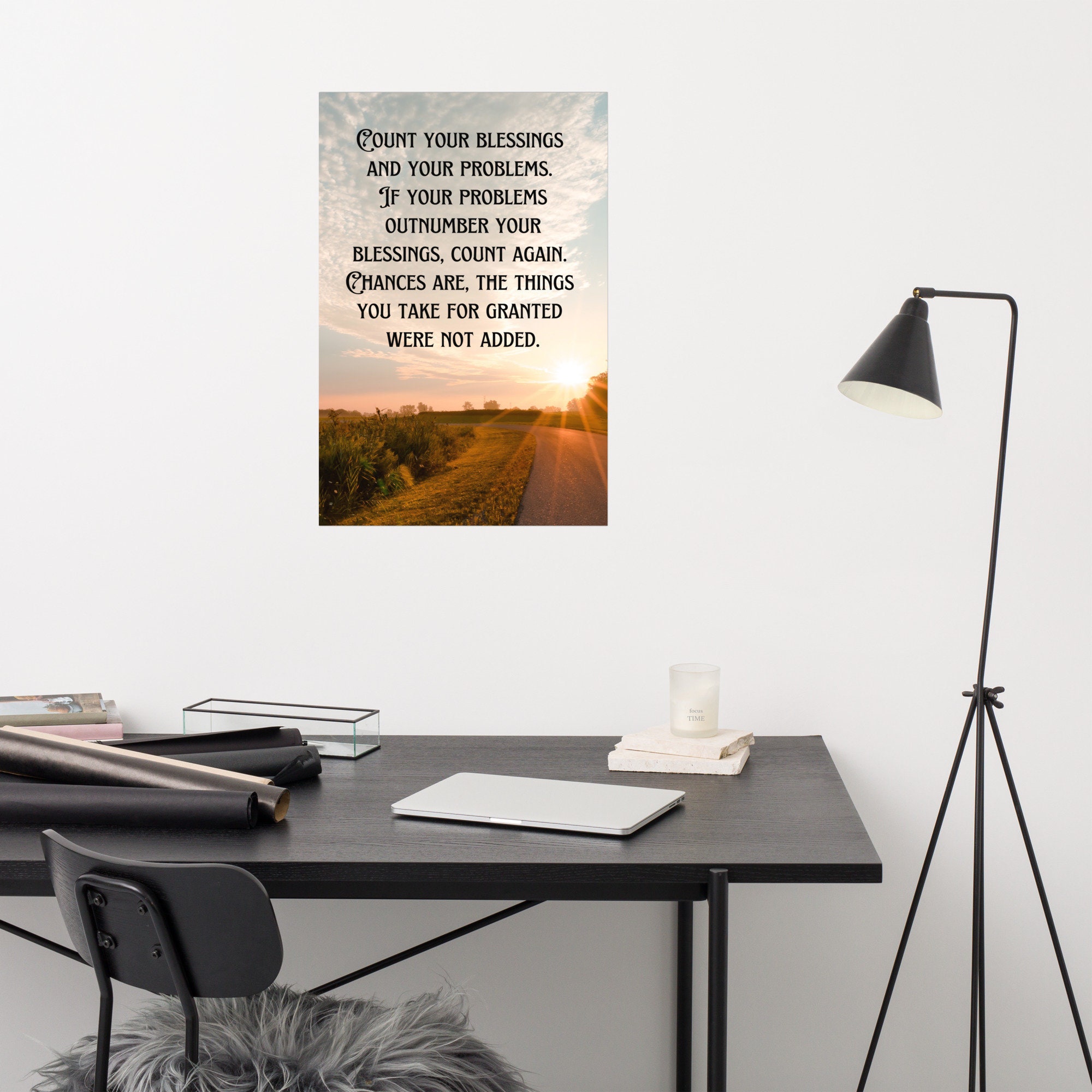 Count Your Blessings Poster, Quote Print, Great Gift, Motivational ...