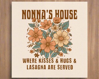 Nonna's House Canvas, włoski prezent dla babci, włoska sztuka ścienna, włoski wystrój, włoska kuchnia