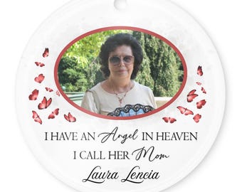 Adorno navideño personalizado en memoria de mamá, homenaje a mamá, adorno personalizado en memoria de mamá