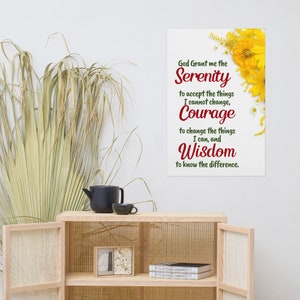 Serenity Gebetsplakat | Inspirierendes Poster | Motivierendes Poster UNGERAHMT