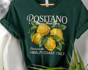 Positano Lemons T-Shirt, Fresh Amalfi Coast Italy Souvenir Shirt, Italian Vacation Gift, Italy Lovers Tee, Mediterranean Cruise T-Shirt