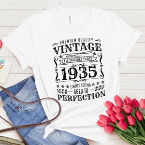 Vintage 1935 T-shirt, 90th Birthday Shirt, 1935 Birthday, Vintage 1935 ...