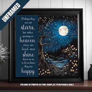 Trauergedicht Sternenhimmel Poster, Erinnerung Poesie, Trauergeschenk, Sympathie Wandkunst, Beileid Geschenk *UNGERAHMT*