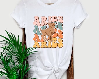 Widder Geburtstag Shirt, Boho Sternzeichen T-Shirt, Widder Unisex T-Shirt, Astrologie Geschenk für Sie, Widder Grafik, himmlisches Sternzeichen Top