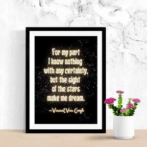 Van Gogh Quote Poster | Inspirational Poster | Dream Poster UNFRAMED