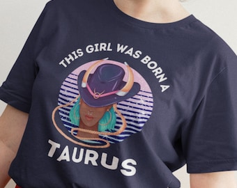 Cette fille est née un T-shirt taureau, cadeau pour taureau, t-shirt horoscope taureau, t-shirt anniversaire zodiaque, signe astrologique taureau, mode astrologie