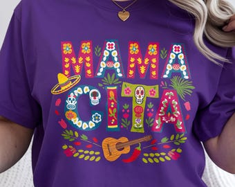 Chemise Mamacita Fiesta Vibe, t-shirt maman rétro Cinco de Mayo, cadeau de fierté mexicaine coloré, haut pour maman latina, style historique hispanique dynamique