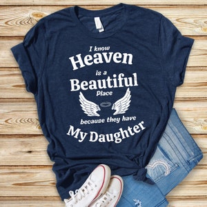 Daughter Loss t-shirt, Memorial Gift, Angel Wings Shirt, Bereaved Mother Shirt, Angel Mama Gift, Condolence Gift, Moms Memorial Shirt
