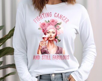 Fighting Cancer Shirt, Breast Cancer Shirt, October Pink Month, Cancer Awareness Long Sleeve Tee