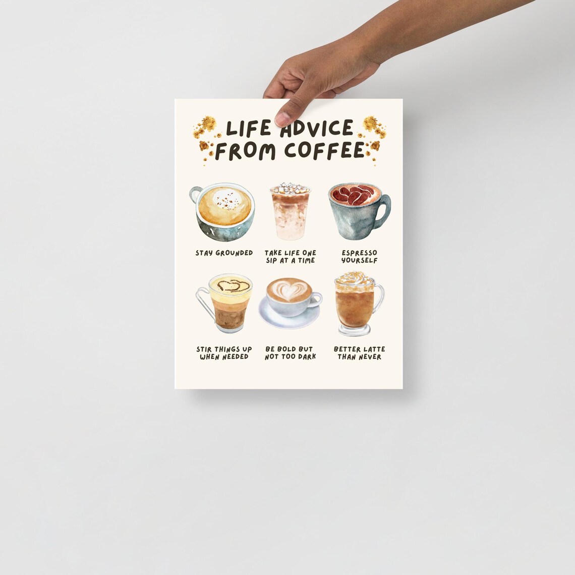 Life Advice From Coffee Poster, Coffee Poster, Coffee Wall Art ...