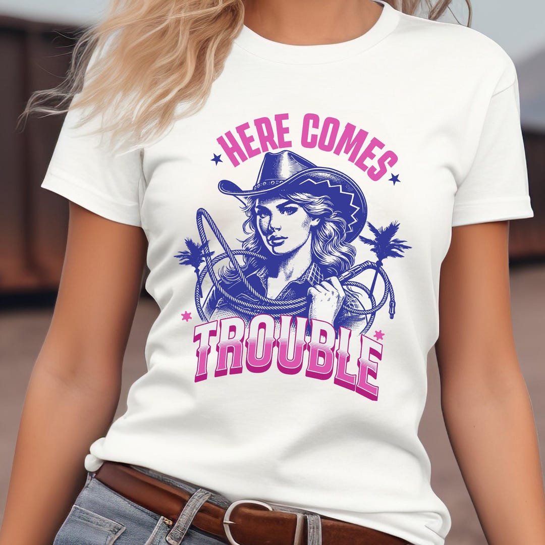 Here Comes Trouble T-REX Dinosaur Kids T-Shirt