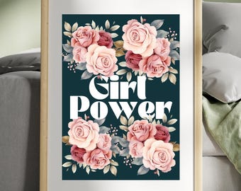 Poster Girl Power, décoration de chambre de fille, oeuvre d'art murale pour chambre d'enfant, affiche féministe, cadeau girl power sans cadre