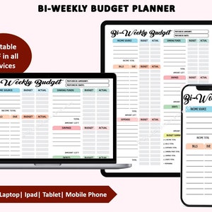 Bi-weekly Budget Planner Printable Finance Budget Template Paycheck ...