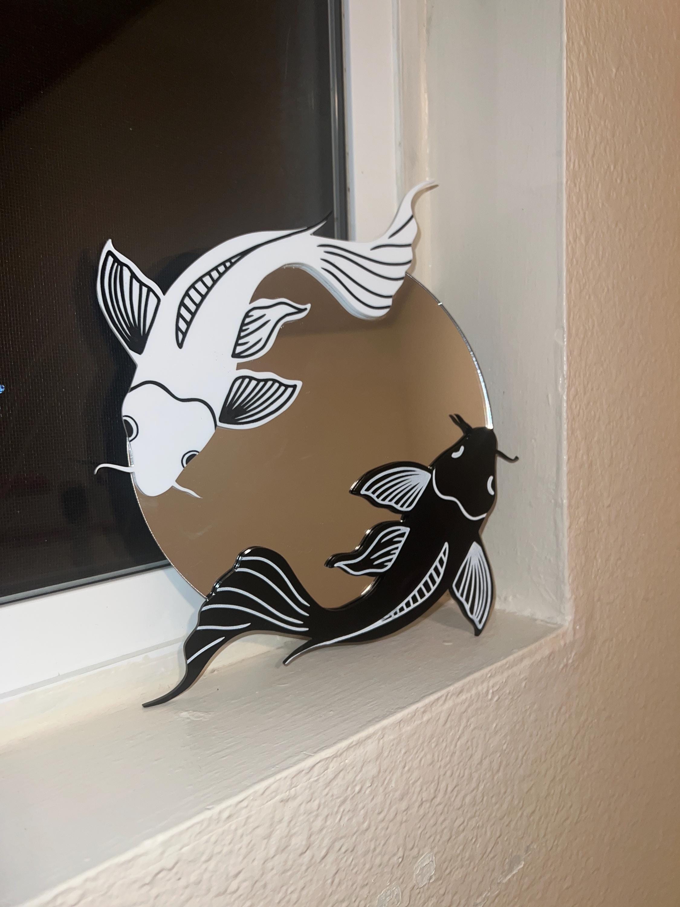 Mirror Pattern Fish Yin & Yang Koi Fish Mirror - Etsy