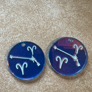 Holografische zodiac sign oorbellen