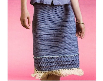 CROCHET Skirt PATTERN - Fringed Skirt Crochet Pattern pdf - How to Make a Skirt Crochet - pdf instant digital