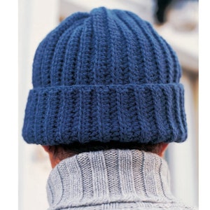 CROCHET Mens Beanie PATTERN - Crochet Hat Pattern for Men - Crochet Beanie Hat Pattern - pdf instant digital