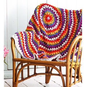 Crochet Mandala Blanket Pattern PDF Instant Digital Rainbow Mandala Download Large Lap Blanket